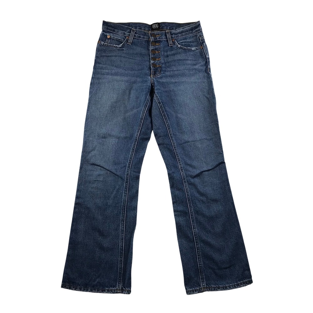 BDG Urban Outfitters Vintage Boot Cut Jeans Blue Button Fly High Rise Size 27